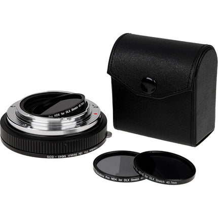 Adaptador FotodioX DLX Stretch para Mamiya 645 a Canon EF EF-S con filtro ND4 ND8 ND16
