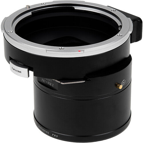 FotodioX Adaptador Shift para Lente Pentax 6x7 a Cámara Nikon Z 10° de Desplazamiento Rotación 360° Pie de Trípode Integrado