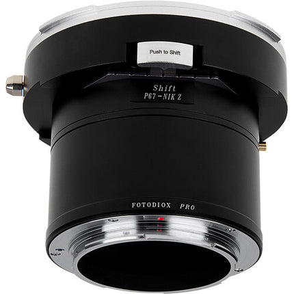 FotodioX Adaptador Shift para Lente Pentax 6x7 a Cámara Nikon Z 10° de Desplazamiento Rotación 360° Pie de Trípode Integrado