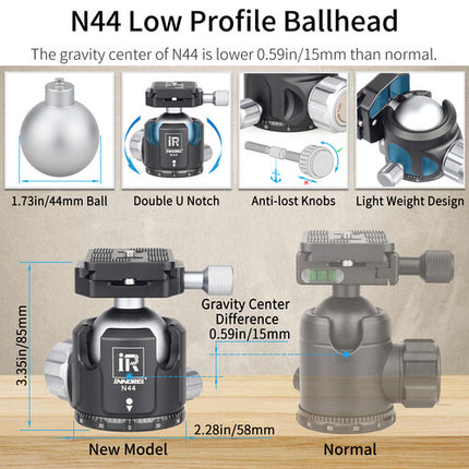 INNOREL RT85CM+N44 Trípode Fibra de Carbono con Cabezal Bola 72.4" Altura Woodland Camuflaje