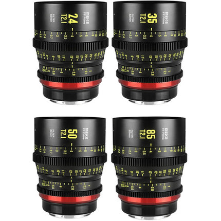 Meike Kit de Lentes Cine Prime Full-Frame 24 35 50 85mm T2.1 con Estuche rígido L Mount