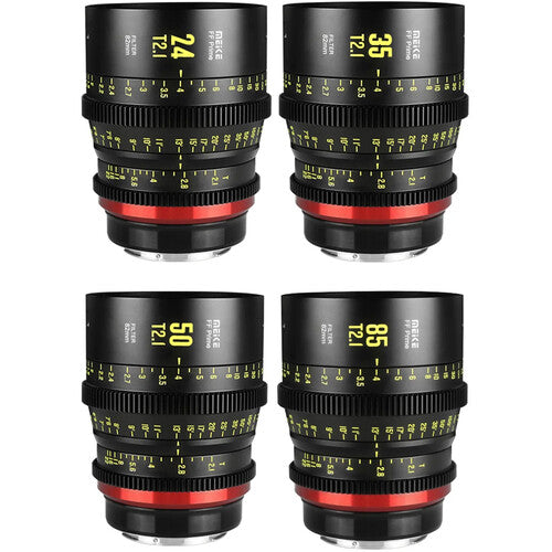 Meike Kit de Lentes Cine Prime Full-Frame 24 35 50 85mm T2.1 con Estuche rígido L Mount