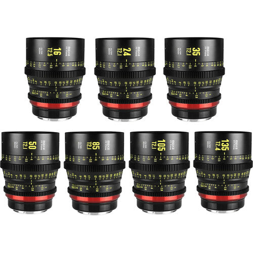 Meike Kit 7 Lentes Prime Cine Full Frame 16-135mm T2.1 Estuche Rígido