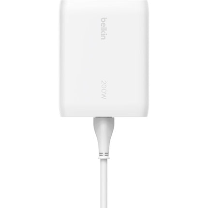 Belkin BoostCharge Pro Cargador USB-C GaN 200W 4 Puertos y Cable Extraíble