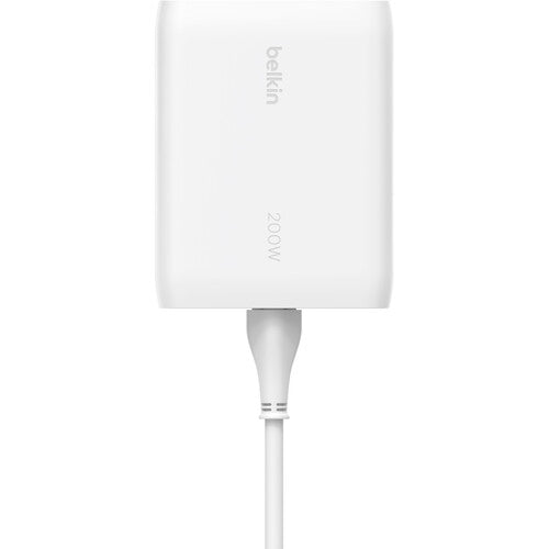 Belkin BoostCharge Pro Cargador USB-C GaN 200W 4 Puertos y Cable Extraíble