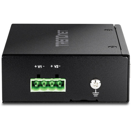 TRENDnet TI-BF22SFP Convertidor de medios industrial 2 Puertos Gigabit SFP PoE++ 90W con montaje DIN-Rail