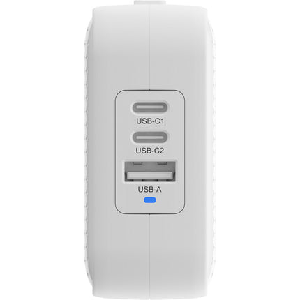 HYPER HyperJuice Cargador de pared 70W 3 puertos USB GaN blanco con adaptadores EU UK ANZ