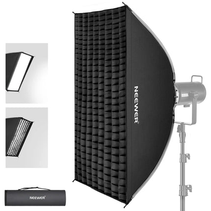 Neewer Softbox Rectangular 12 x 47 pulgadas con Montura Bowens y Rejilla