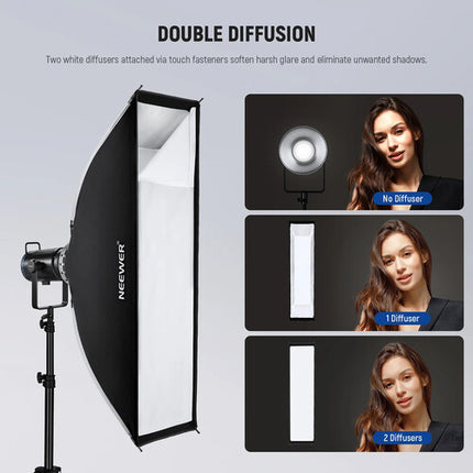 Neewer Softbox Rectangular 12 x 47 pulgadas con Montura Bowens y Rejilla