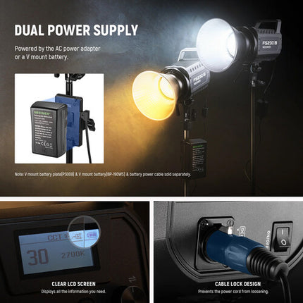 Neewer FS230B LED Monolight Bi-Color Luz Continua 110000 Lux 2700-6500K Reflector Incluido