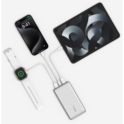 Belkin BoostCharge Power Bank USB-C 10,000mAh 15W Plata con Cable USB-C 6"