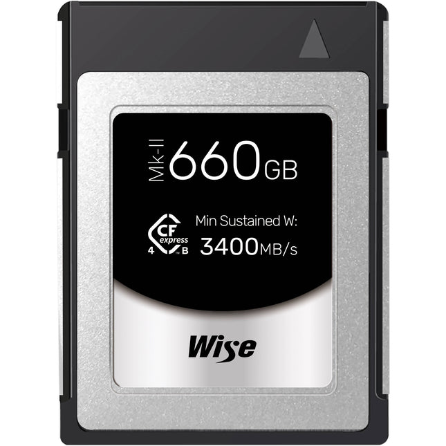 Wise Advanced 660GB Tarjeta de Memoria CFexpress 4.0 Tipo B PRO Mark II 3700 MB/s lectura 3600 MB/s escritura