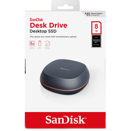 SanDisk 8TB SSD Externo USB-C 3.2 Gen 2 1000 MB/s con Adaptador de Corriente