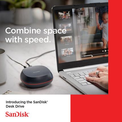 SanDisk 4TB Desk Drive SSD Unidad Externa USB-C 3.2 Gen 2 1000 MB/s Adapter