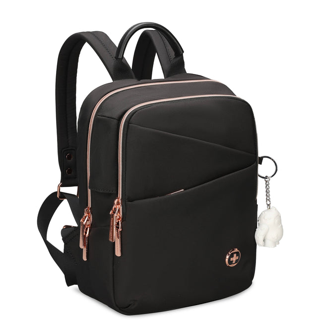 Swissdigital KATY ROSE NG Mochila Negra 7L para Tablet 9.7 con Puerto USB-C y Bolsillos RFID