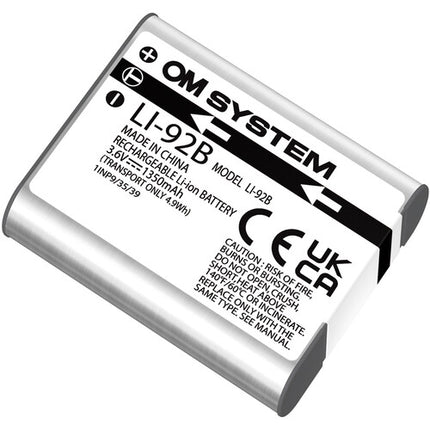 Batería Recargable OM SYSTEM LI-92B 3.6V 1350mAh para Tough TG-5 TG-6 TG-7