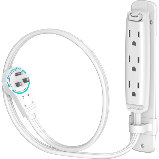 Maximm Cable 3 Tomas Cable de Extensión 16-AWG 1 Pieza Blanco