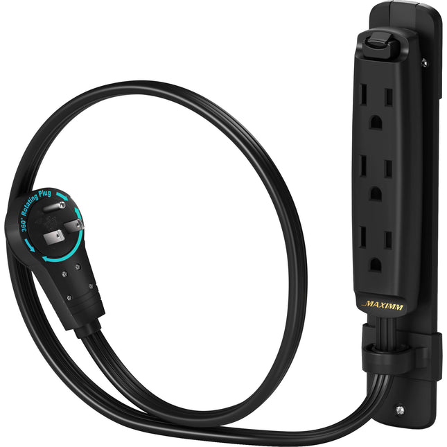 Maximm Cable Extensión Eléctrica 3 Salidas 16 AWG 1 Pieza Negro