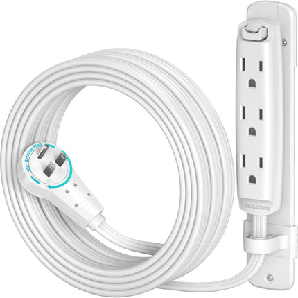 Maximm Cable Regleta Eléctrica 3 Enchufes 16 AWG 10 Pies Blanca