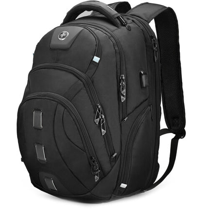 Swissdigital PIXEL PRO Mochila Negra 31L para Laptop 17 pulgadas con USB-C y RFID