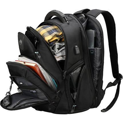 Swissdigital PIXEL PRO Mochila Negra 31L para Laptop 17 pulgadas con USB-C y RFID