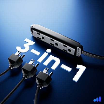 Maximm Cable Extensión Eléctrica 3 Salidas 15' 16-AWG Negro