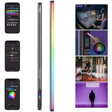 Neewer TL120C RGB LED Tubo Luz 4 pies 500 Lux 5600K con Batería y Bolsa