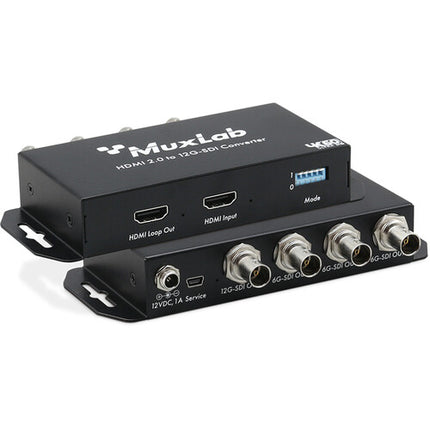 MuxLab HDMI 2.0 a 12G-SDI Convertidor 4 Salidas SDI 4K60 Compacto