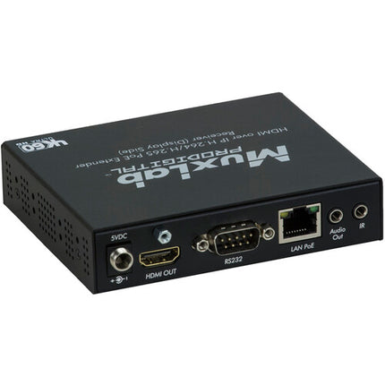 MuxLab 4K60 HDMI sobre IP Receptor PoE UHD 4K60 hasta 100m Audio óptico S/PDIF