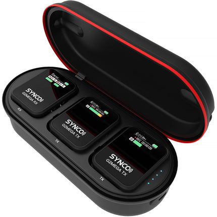 Synco WAir-G2-A2 MEGA Sistema Micrófono Lavalier Inalámbrico 2 Personas 8GB 656ft con Estuche de Carga