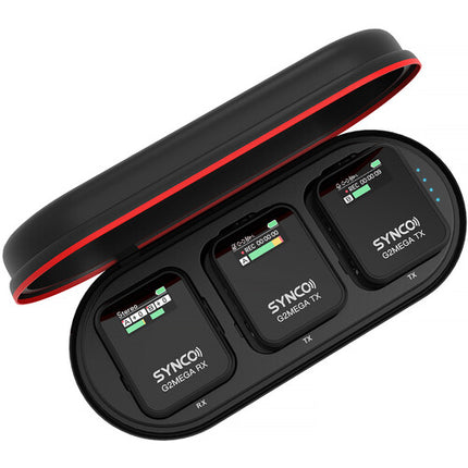 Synco WAir-G2-A2 MEGA Sistema Micrófono Lavalier Inalámbrico 2 Personas 8GB 656ft con Estuche de Carga