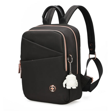 Swissdigital KATY ROSE NG Mochila Negra 7L para Tablet 9.7 con Puerto USB-C y Bolsillos RFID
