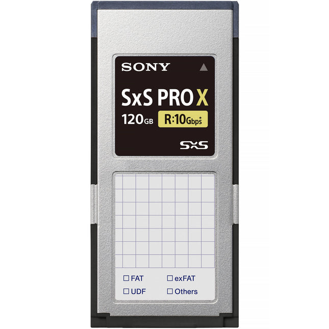 Sony 120GB Tarjeta de Memoria SxS PRO X 1250MBs Lectura 600MBs Escritura 10 Años Garantía