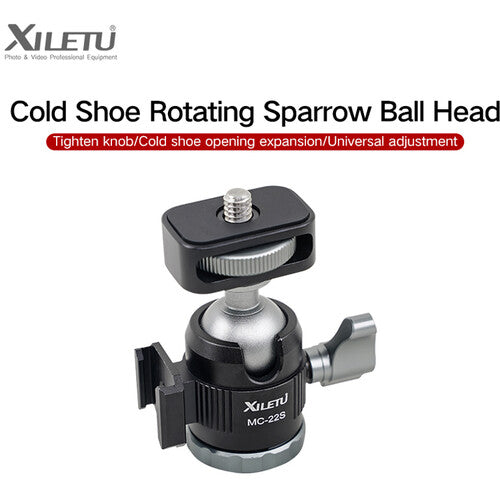 XILETU Mini Tripié con Cabezal Esférico Extensión Central 27 cm Capacidad 2.5 kg