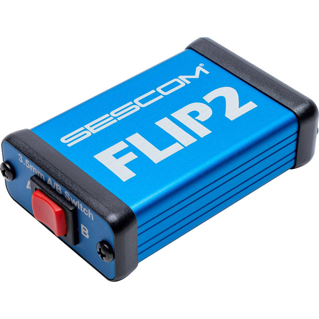 Sescom Interruptor de Audio Estéreo 3.5mm A/B Bidireccional sin Alimentación con Caja de Aluminio