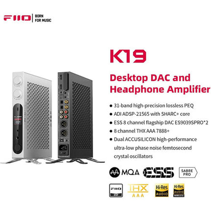 FiiO K19 DAC y Amplificador de Auriculares con 768kHz 32Bit y Display