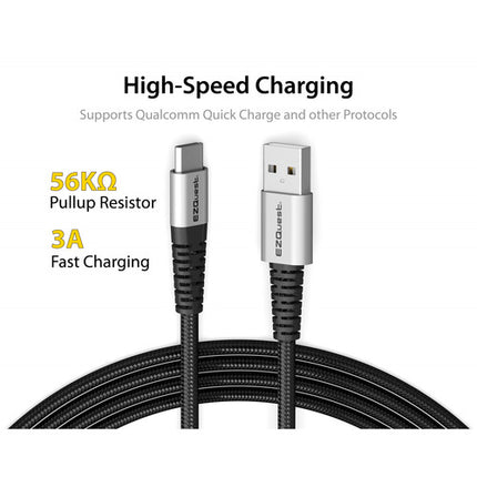 EZQuest DuraGuard cable USB-A a USB-C 3.9 pies USB 3.0 funda trenzada