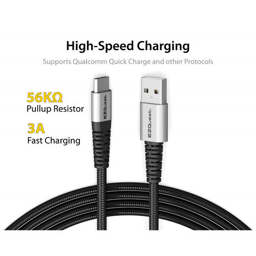 EZQuest DuraGuard cable USB-A a USB-C 3.9 pies USB 3.0 funda trenzada