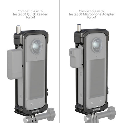 SmallRig Jaula de Cámara para Insta360 X4 con Montura 1/4"-20 y Protector de Lente de Silicona