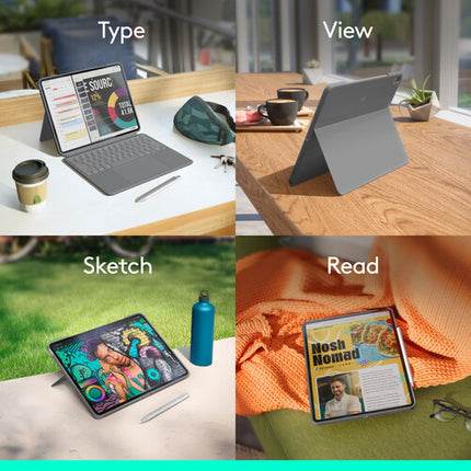 Logitech Combo Touch Funda Teclado Retroiluminado para iPad Air 13" M2 M3 con Lápiz Digital
