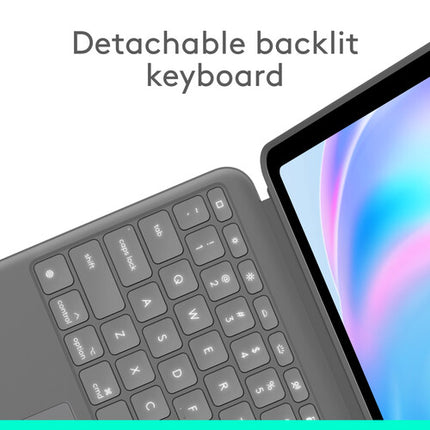 Funda teclado retroiluminada Logitech Combo Touch para iPad Air 13" M2 M3 M4 con trackpad y almacenamiento para Apple Pencil