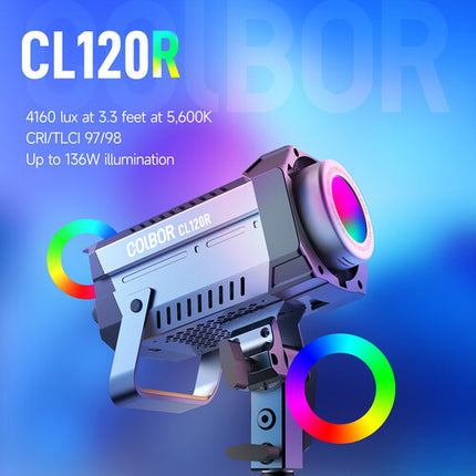 COLBOR CL120R Lite Luz LED de Video RGB 120W 4160 Lux 5600K con Control Completo
