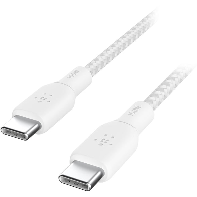 Belkin BoostCharge Cable USB-C Trenzado 10 pies Blanco 100W USB 2.0