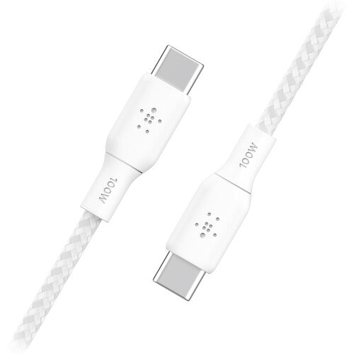 Belkin BoostCharge Cable USB-C Trenzado 10 pies Blanco 100W USB 2.0