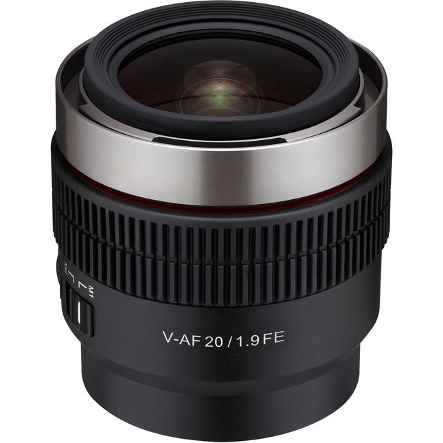 Samyang Cine V-AF 20mm T1.9 FE lente cine 8K autofoco 94.5° AOV