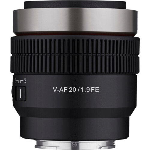 Samyang Cine V-AF 20mm T1.9 FE lente cine 8K autofoco 94.5° AOV