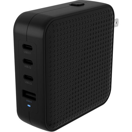 HYPER HyperJuice Cargador de Pared USB GaN 100W 4 Puertos Negro con Adaptadores EU UK ANZ