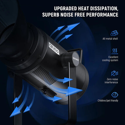 Neewer CB200C RGB LED Luz Continua 23000 Lux 2500-7500K con Reflector y Difusor