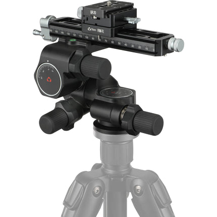 Oben GH3W-15 Cabezal de Engranajes 3 Vías con Rail Macro 7" y Capacidad 15 lb