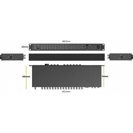 Thor 16x16 SDI Switcher y Multivisor 1080p60 con Pantalla LCD 2 Pulgadas